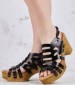 Women Sandals FI2888 Black Leather Porronet