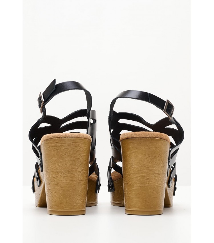 Women Sandals FI2888 Black Leather Porronet