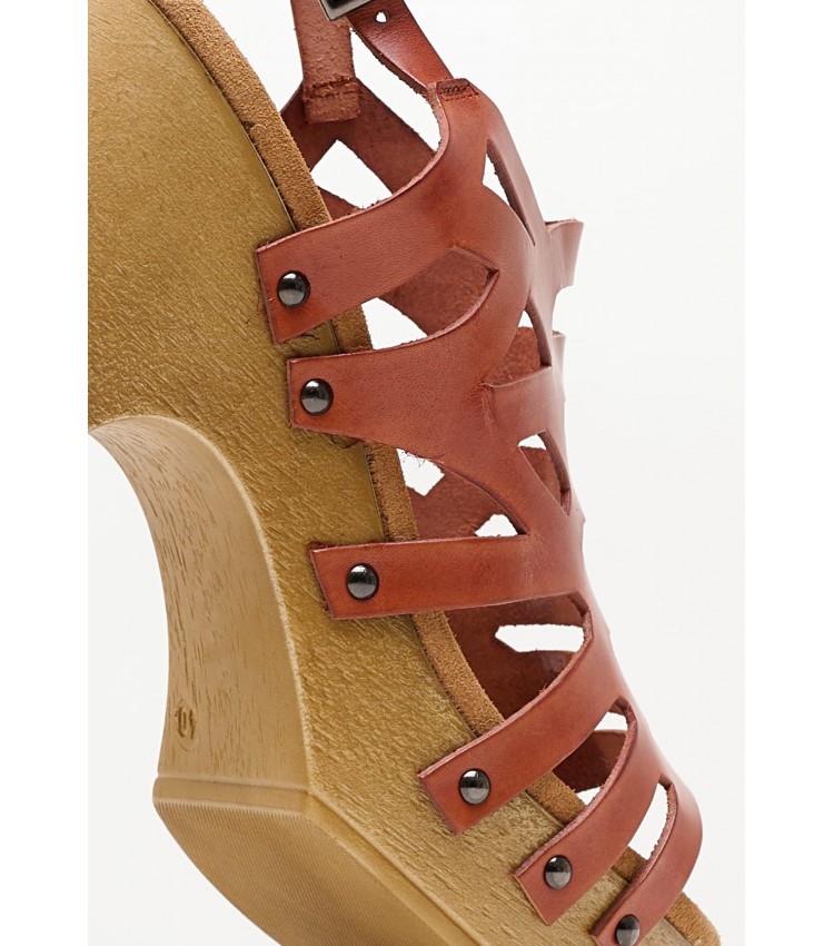 Women Sandals FI2888 Brown Leather Porronet