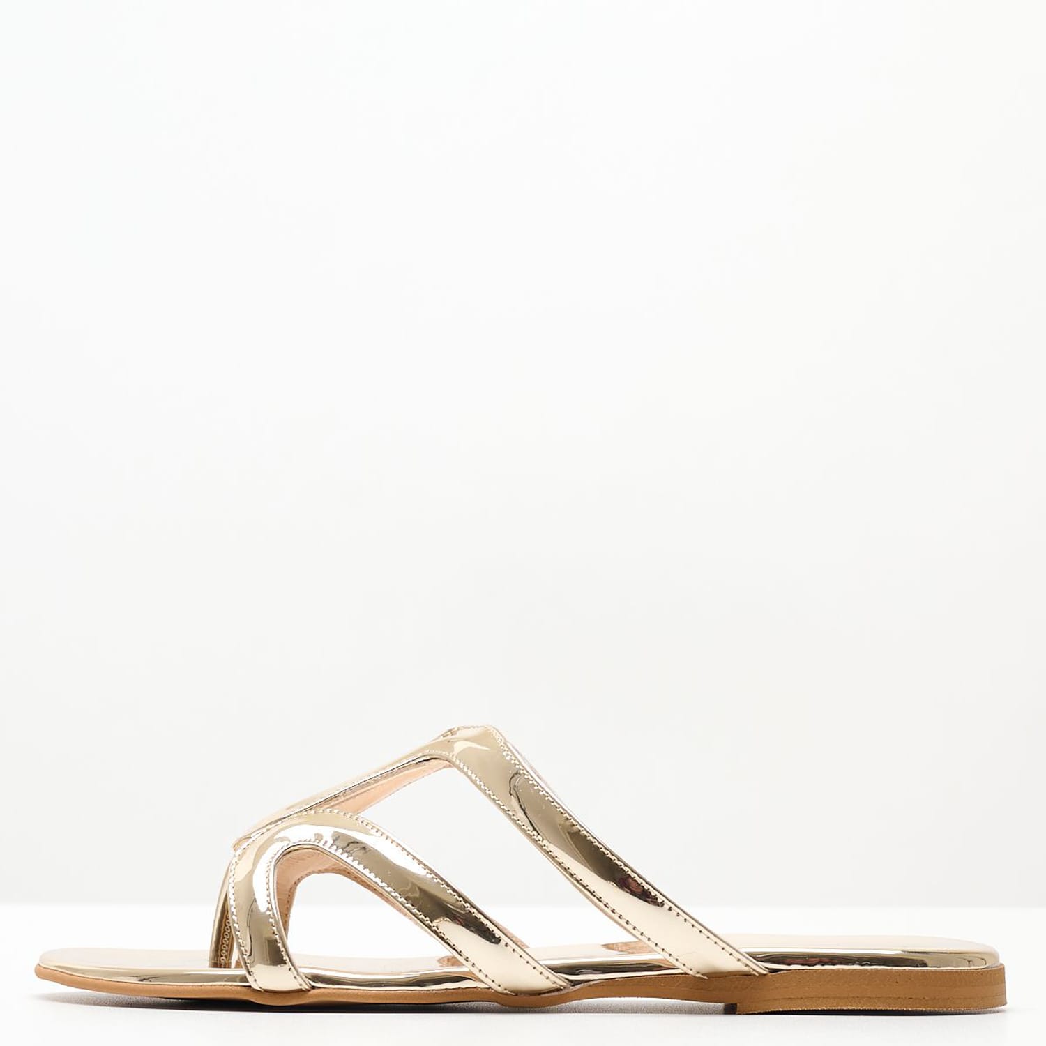 Γυναικεία Flats S15.Flat Χρυσό Δέρμα Mortoglou