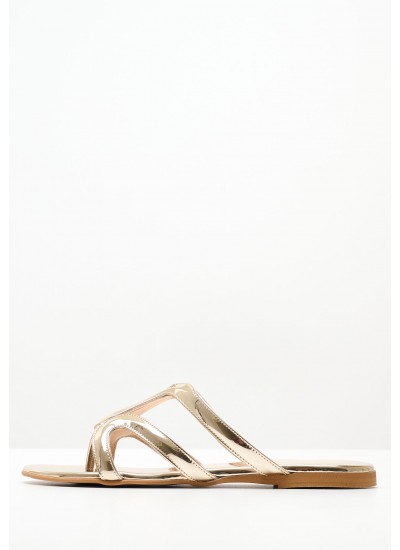 Women Flats S15.Flat Gold Leather Mortoglou