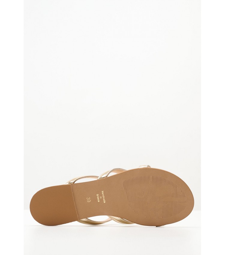 Women Flats S15.Flat Gold Leather Mortoglou