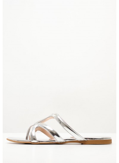 Women Flats S15.Flat Silver Leather Mortoglou