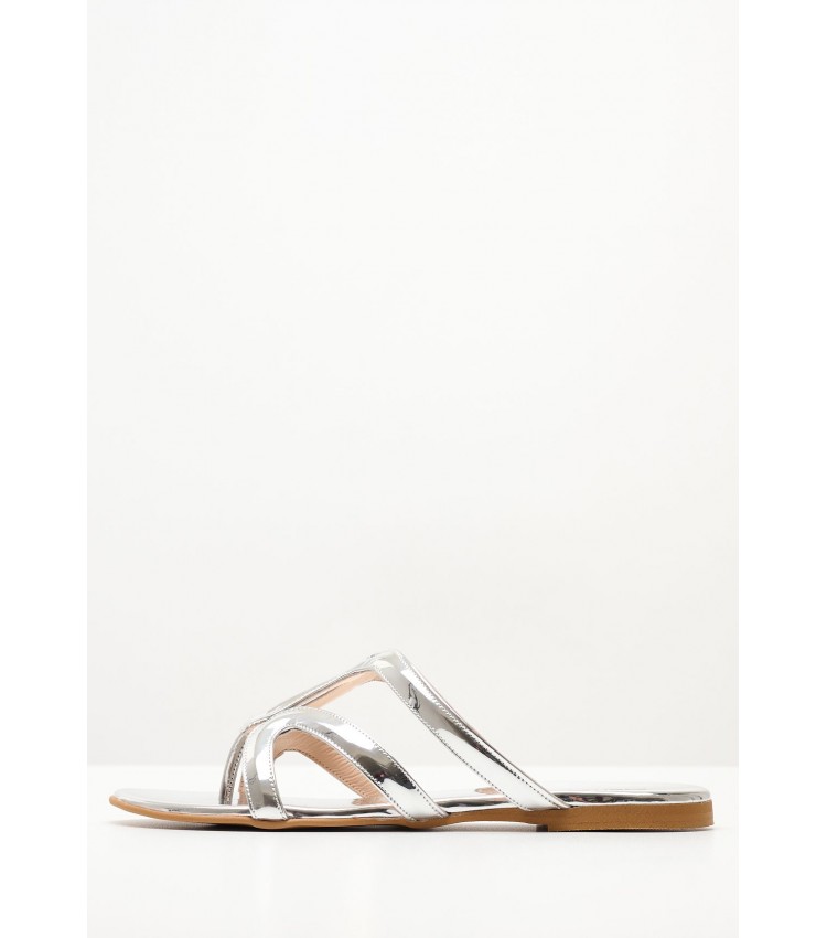 Women Flats S15.Flat Silver Leather Mortoglou