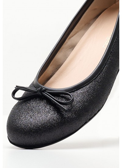 Women Balerinas S15 Black Glitter Mortoglou