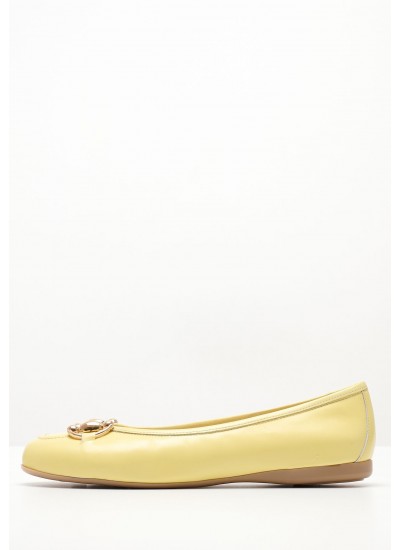 Women Balerinas S16 Yellow Leather Mortoglou