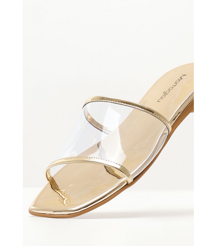 Women Flats S20.Flat Gold Patent Leather Mortoglou