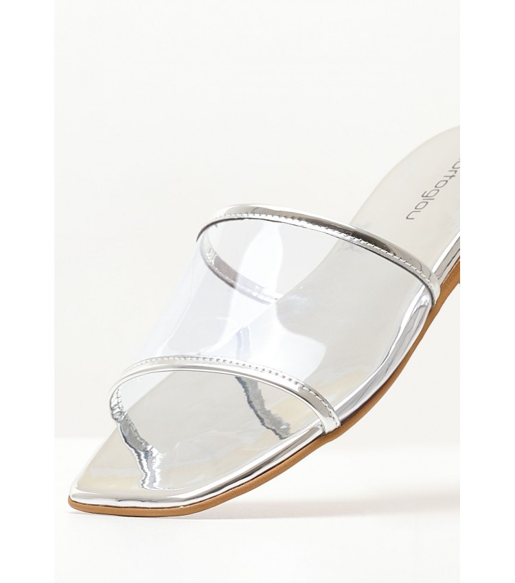 Women Flats S20.Flat Silver Patent Leather Mortoglou