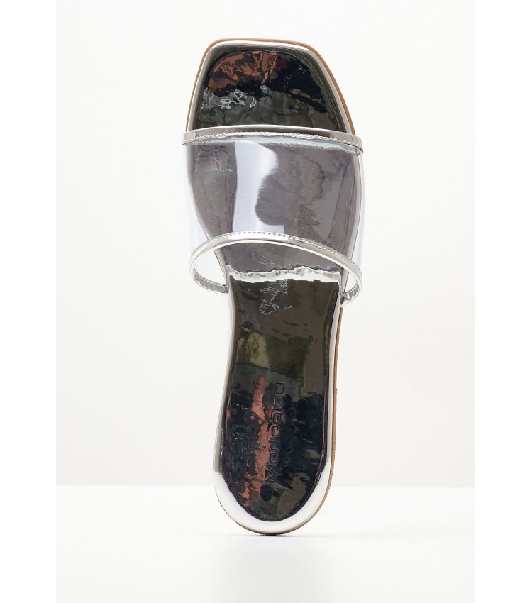 Women Flats S20.Flat Silver Patent Leather Mortoglou