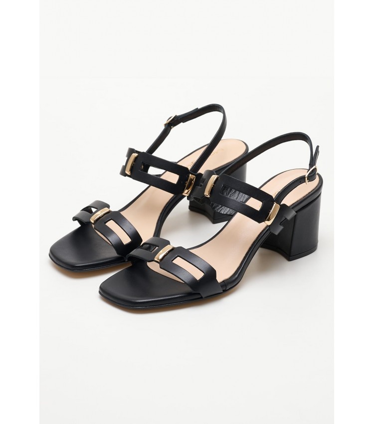 Women Sandals S546 Black Leather Mortoglou