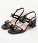 Women Sandals S546 Black Leather Mortoglou