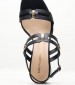 Women Sandals S546 Black Leather Mortoglou