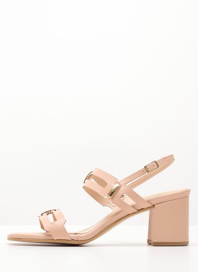 Women Sandal High Mamba.Pat Beige Shiny Leather Jeffrey Campbell