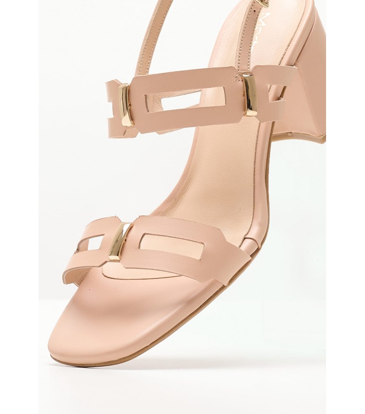 Women Sandals S546 Nude Leather Mortoglou