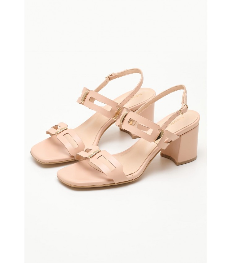 Women Sandals S546 Nude Leather Mortoglou