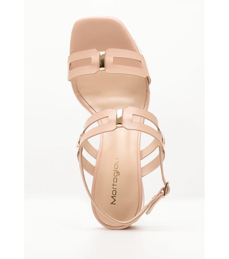 Women Sandals S546 Nude Leather Mortoglou