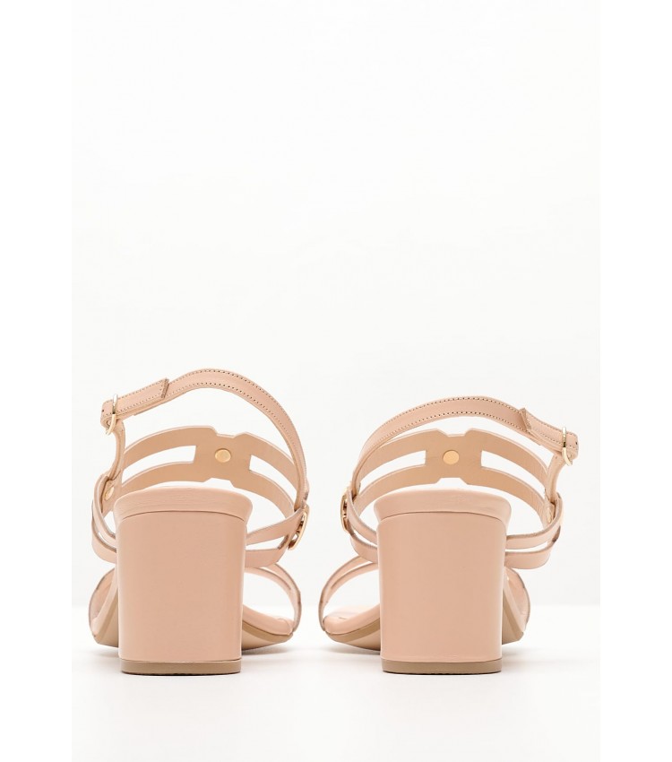 Women Sandals S546 Nude Leather Mortoglou