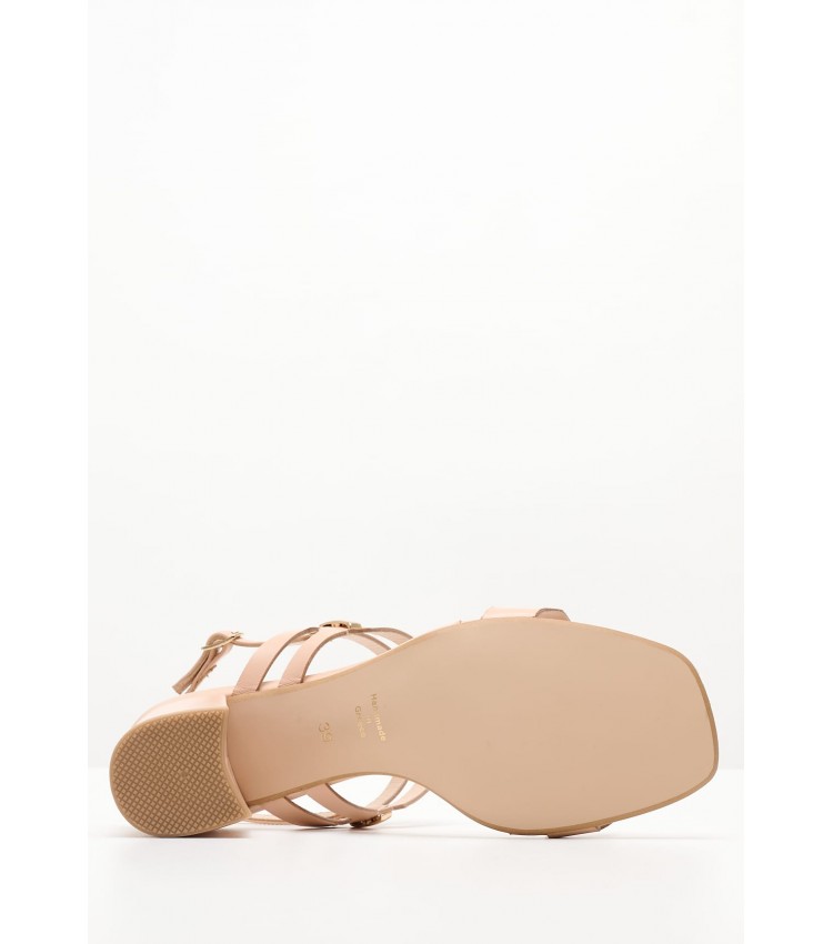Women Sandals S546 Nude Leather Mortoglou