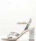 Women Sandals S7002 Silver Leather Mortoglou