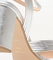 Women Sandals S7002 Silver Leather Mortoglou