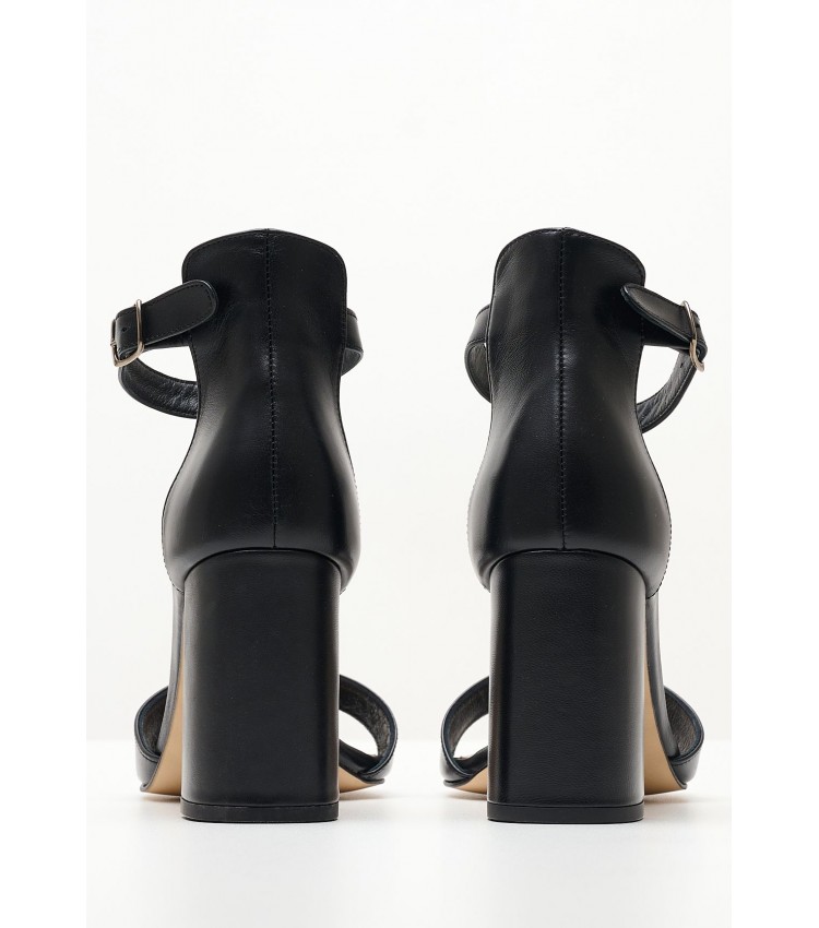 Women Sandals S8013 Black Leather Mortoglou