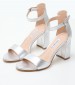 Women Sandals S8013 Silver Leather Mortoglou