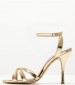 Women Sandals S8030 Gold Leather Mortoglou