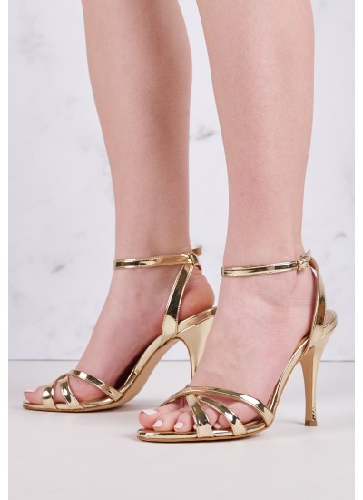 Women Sandals S8030 Gold Leather Mortoglou