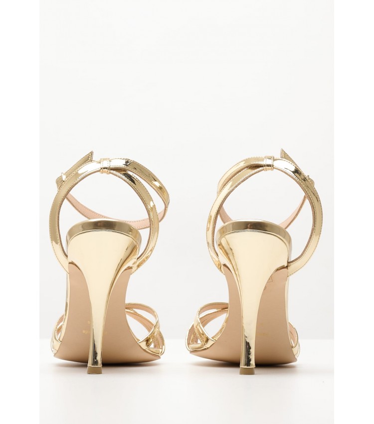 Women Sandals S8030 Gold Leather Mortoglou