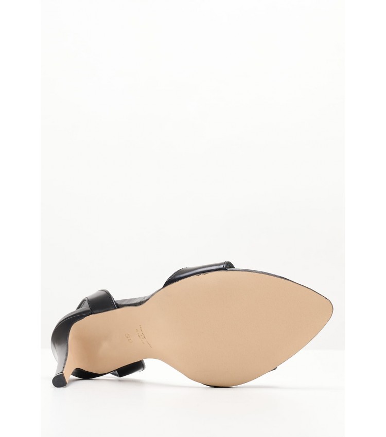 Women Sandals S901 Black Leather Mortoglou