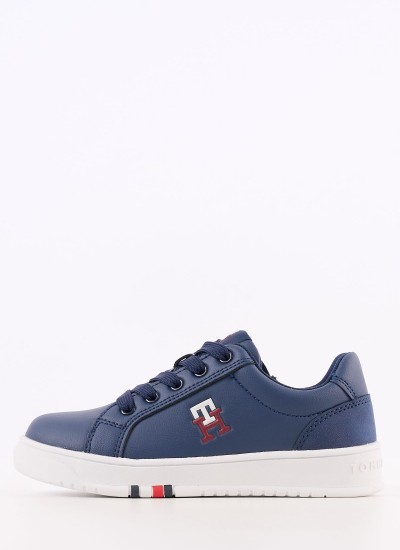 Kids Casual Shoes Low.Snk Green ECOleather Tommy Hilfiger