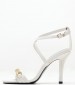 Women Sandals Chain.Heel White Leather Tommy Hilfiger