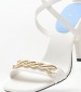 Women Sandals Chain.Heel White Leather Tommy Hilfiger