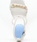 Women Sandals Chain.Heel White Leather Tommy Hilfiger