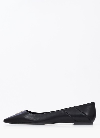 Γυναικείες Μπαλαρίνες Chic.Ballerina Μαύρο Δέρμα Tommy Hilfiger