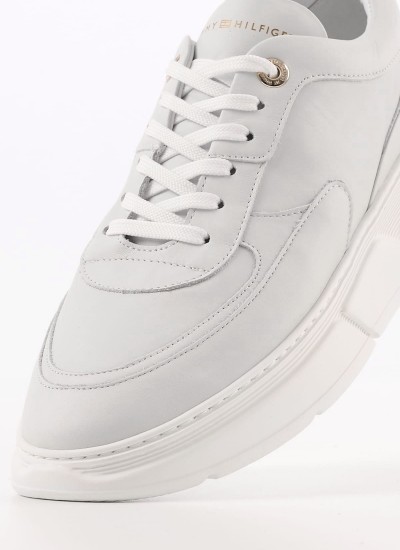 Γυναικεία Παπούτσια Casual Chunky.Sneaker Άσπρο Δέρμα Tommy Hilfiger