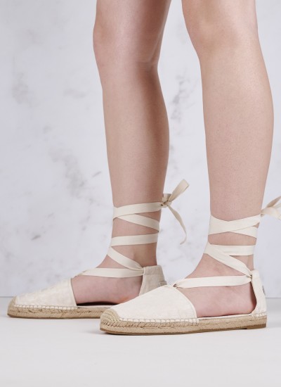 Γυναικείες Εσπαντρίγιες Closed.Espadrille Άσπρο Ύφασμα Tommy Hilfiger