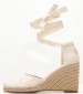 Women Espadrilles Closed.Wedge Beige Fabric Tommy Hilfiger