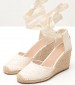 Women Espadrilles Closed.Wedge Beige Fabric Tommy Hilfiger