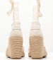 Women Espadrilles Closed.Wedge Beige Fabric Tommy Hilfiger