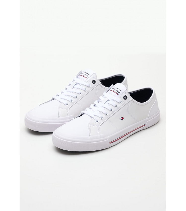 Men Casual Shoes Core.Vulc White Leather Tommy Hilfiger