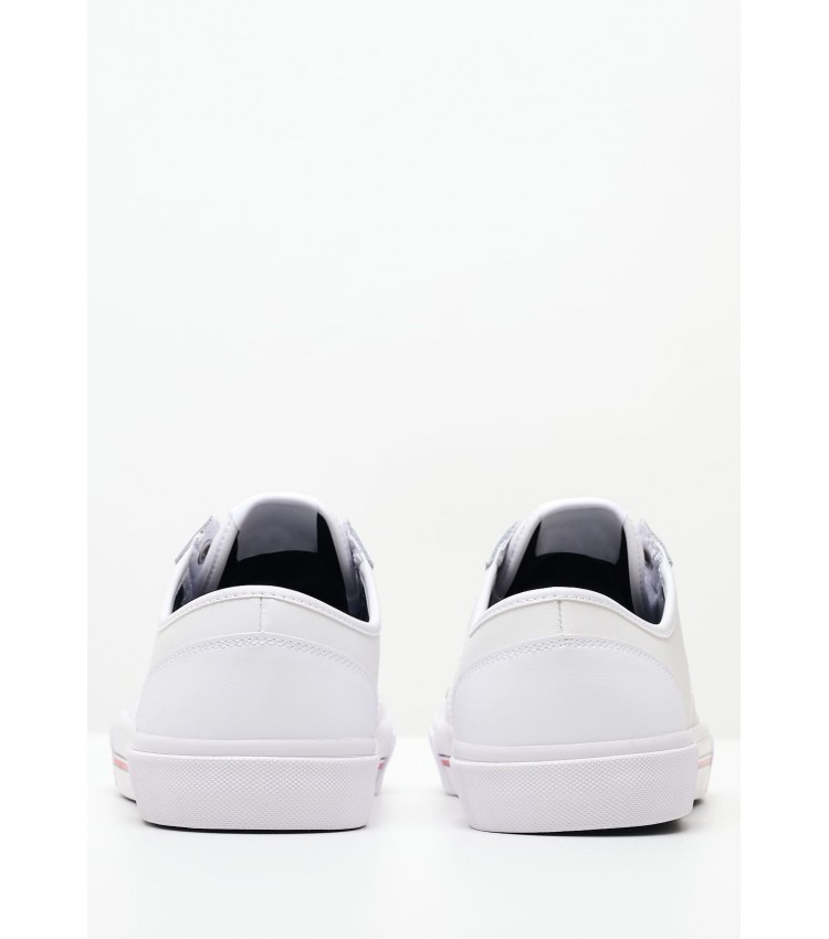 Ανδρικά Παπούτσια Casual Core.Vulc Άσπρο Δέρμα Tommy Hilfiger