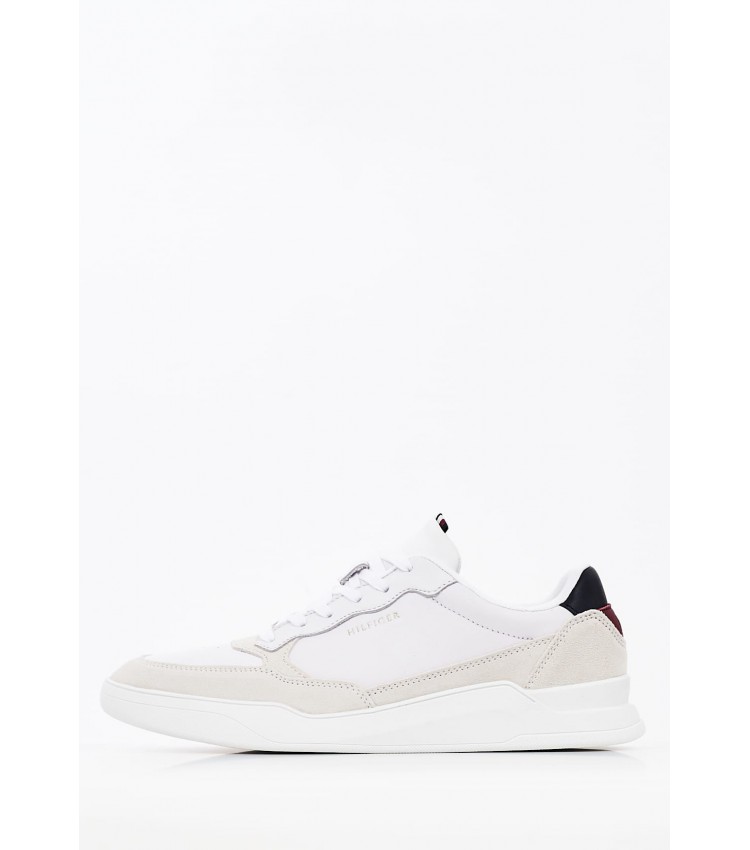 Men Casual Shoes Elevated.Cupsole White Leather Tommy Hilfiger