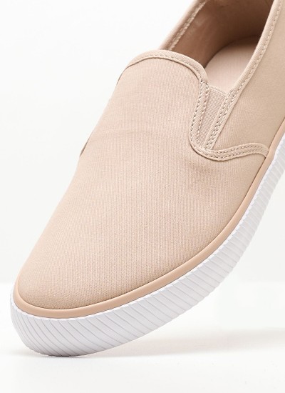 Γυναικεία Παπούτσια Casual Essential.Slip.Sneaker Μπεζ Ύφασμα Tommy Hilfiger