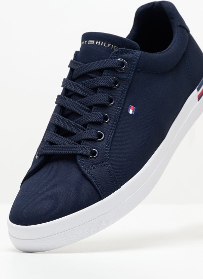 Γυναικεία Παπούτσια Casual Essential.Stripes Μπλε Πάνινο Tommy Hilfiger