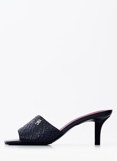 Γυναικεία Mules Feminine.Sandal Μπλε Δέρμα Tommy Hilfiger