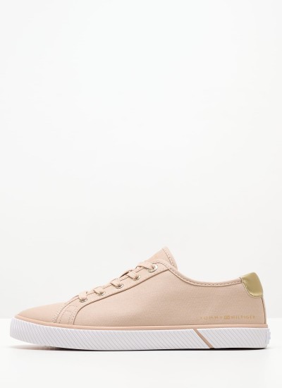 Γυναικεία Παπούτσια Casual Laceup.Vulc Μπεζ Ύφασμα Tommy Hilfiger
