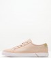 Women Casual Shoes Laceup.Vulc Beige Fabric Tommy Hilfiger