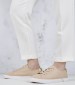 Women Casual Shoes Laceup.Vulc Beige Fabric Tommy Hilfiger