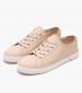 Women Casual Shoes Laceup.Vulc Beige Fabric Tommy Hilfiger